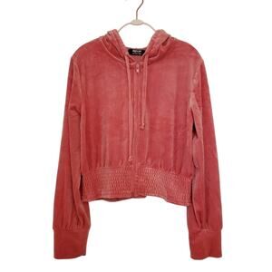 Coral Velour Hoodie and Shorts Lounge Set Size L